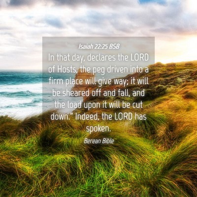 Picture 04 - Isaiah 22:25 BSB - In that day, declares the LORD of Hosts, the peg - Bible Verse Picture