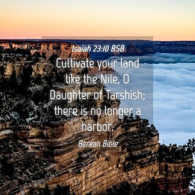 Picture 04 - Isaiah 23:10 BSB - Cultivate your land like the Nile, O Daughter of - Bible Verse Picture