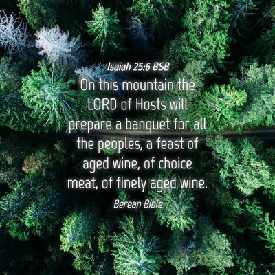 Picture 04 - Isaiah 25:6 BSB - On this mountain the LORD of Hosts will prepare a - Bible Verse Picture