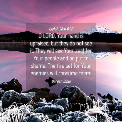 Picture 04 - Isaiah 26:11 BSB - O LORD, Your hand is upraised, but they do not - Bible Verse Picture