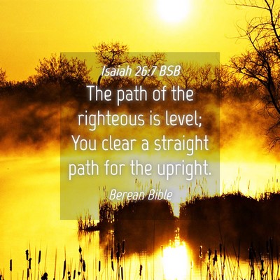 Picture 04 - Isaiah 26:7 BSB - The path of the righteous is level; You clear a - Bible Verse Picture