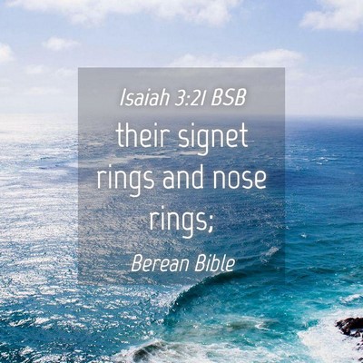 Picture 04 - Isaiah 3:21 BSB - their signet rings and nose - Bible Verse Picture