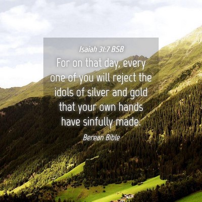 Picture 04 - Isaiah 31:7 BSB - For on that day, every one of you will reject the - Bible Verse Picture