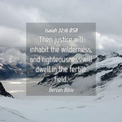 Picture 04 - Isaiah 32:16 BSB - Then justice will inhabit the wilderness, and - Bible Verse Picture
