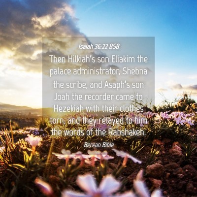 Picture 04 - Isaiah 36:22 BSB - Then Hilkiah’s son Eliakim the palace - Bible Verse Picture