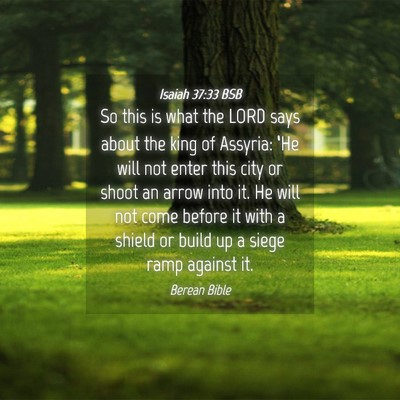 Picture 04 - Isaiah 37:33 BSB - So this is what the LORD says about the king of - Bible Verse Picture