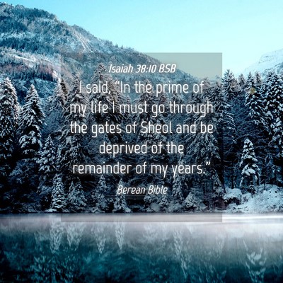 Picture 04 - Isaiah 38:10 BSB - I said, “In the prime of my life I must go - Bible Verse Picture