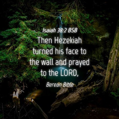 Picture 04 - Isaiah 38:2 BSB - Then Hezekiah turned his face to the wall and - Bible Verse Picture
