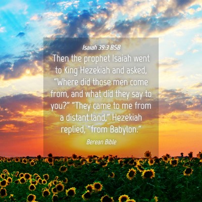 Picture 04 - Isaiah 39:3 BSB - Then the prophet Isaiah went to King Hezekiah and - Bible Verse Picture