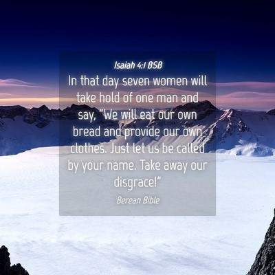 Picture 04 - Isaiah 4:1 BSB - In that day seven women will take hold of one man - Bible Verse Picture