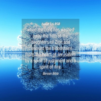 Picture 04 - Isaiah 4:4 BSB - when the Lord has washed away the filth of the - Bible Verse Picture
