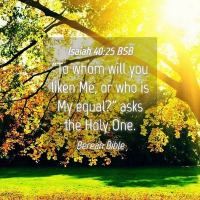 Picture 04 - Isaiah 40:25 BSB - “To whom will you liken Me, or who is My - Bible Verse Picture