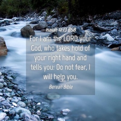 Picture 04 - Isaiah 41:13 BSB - For I am the LORD your God, who takes hold of - Bible Verse Picture