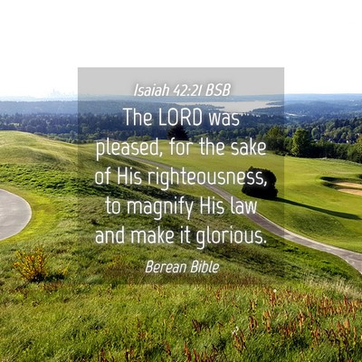 Picture 04 - Isaiah 42:21 BSB - The LORD was pleased, for the sake of His - Bible Verse Picture