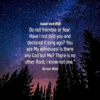 Picture 04 - Isaiah 44:8 BSB - Do not tremble or fear. Have I not told you and - Bible Verse Picture