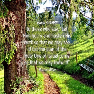 Picture 04 - Isaiah 5:19 BSB - to those who say, “Let Him hurry and hasten His - Bible Verse Picture
