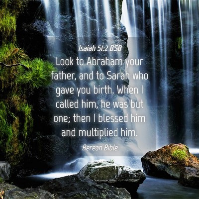 Picture 04 - Isaiah 51:2 BSB - Look to Abraham your father, and to Sarah who - Bible Verse Picture