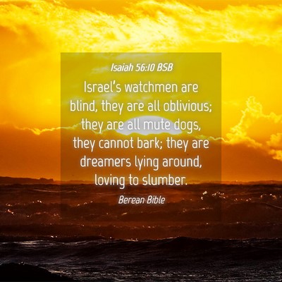 Picture 04 - Isaiah 56:10 BSB - Israel’s watchmen are blind, they are all - Bible Verse Picture