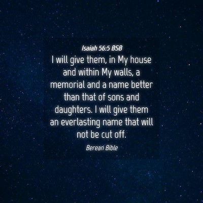 Picture 04 - Isaiah 56:5 BSB - I will give them, in My house and within My - Bible Verse Picture