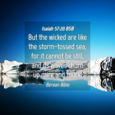 Picture 04 - Isaiah 57:20 BSB - But the wicked are like the storm-tossed sea, for - Bible Verse Picture