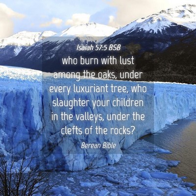 Picture 04 - Isaiah 57:5 BSB - who burn with lust among the oaks, under every - Bible Verse Picture
