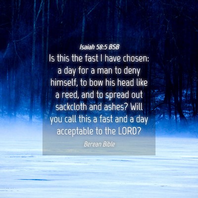 Picture 04 - Isaiah 58:5 BSB - Is this the fast I have chosen: a day for a man - Bible Verse Picture