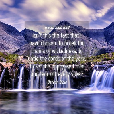 Picture 04 - Isaiah 58:6 BSB - Isn’t this the fast that I have chosen: to - Bible Verse Picture