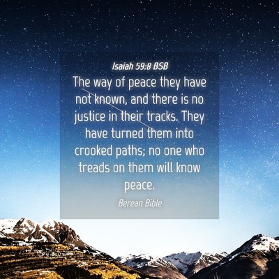 Picture 04 - Isaiah 59:8 BSB - The way of peace they have not known, and there - Bible Verse Picture