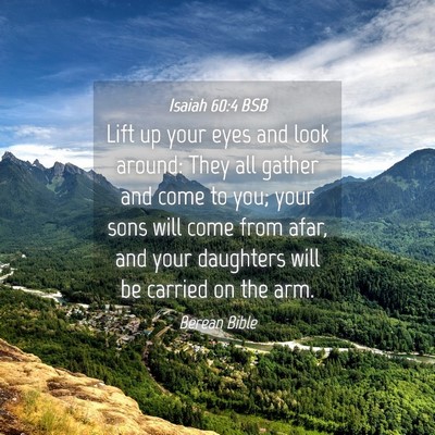 Picture 04 - Isaiah 60:4 BSB - Lift up your eyes and look around: They all - Bible Verse Picture