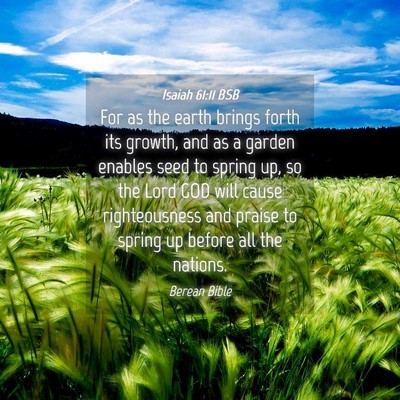 Picture 04 - Isaiah 61:11 BSB - For as the earth brings forth its growth, and as - Bible Verse Picture