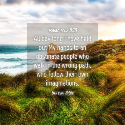 Picture 04 - Isaiah 65:2 BSB - All day long I have held out My hands to an - Bible Verse Picture