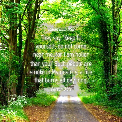 Picture 04 - Isaiah 65:5 BSB - They say, ‘Keep to yourself; do not come near - Bible Verse Picture