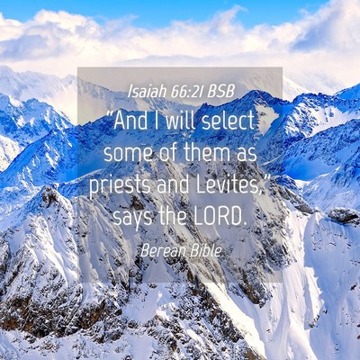 Picture 04 - Isaiah 66:21 BSB - “And I will select some of them as priests and - Bible Verse Picture