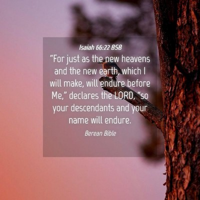 Picture 04 - Isaiah 66:22 BSB - “For just as the new heavens and the new earth, - Bible Verse Picture