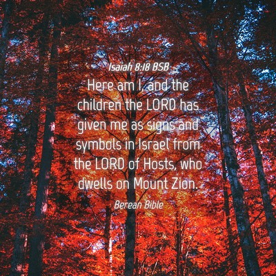 Picture 04 - Isaiah 8:18 BSB - Here am I, and the children the LORD has given me - Bible Verse Picture