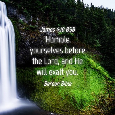 Picture 04 - James 4:10 BSB - Humble yourselves before the Lord, and He will - Bible Verse Picture