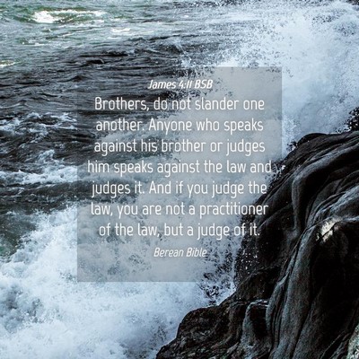 Picture 04 - James 4:11 BSB - Brothers, do not slander one another. Anyone who - Bible Verse Picture