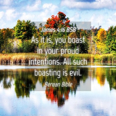 Picture 04 - James 4:16 BSB - As it is, you boast in your proud intentions. All - Bible Verse Picture
