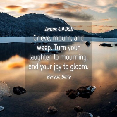 Picture 04 - James 4:9 BSB - Grieve, mourn, and weep. Turn your laughter to - Bible Verse Picture