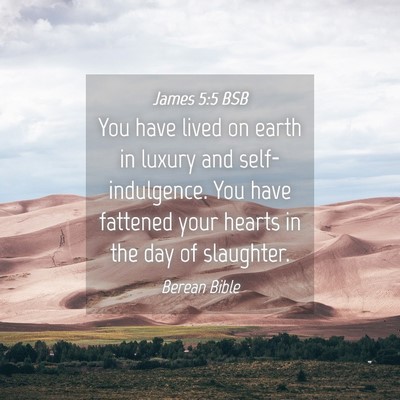 Picture 04 - James 5:5 BSB - You have lived on earth in luxury and - Bible Verse Picture