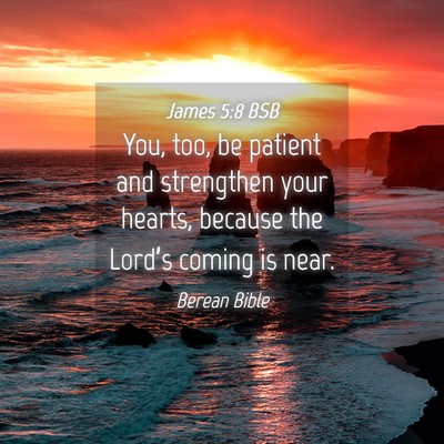 Picture 04 - James 5:8 BSB - You, too, be patient and strengthen your hearts, - Bible Verse Picture