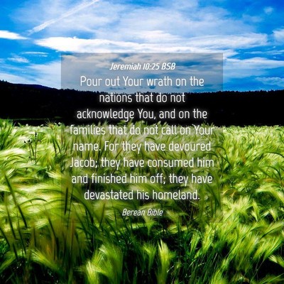 Picture 04 - Jeremiah 10:25 BSB - Pour out Your wrath on the nations that do not - Bible Verse Picture
