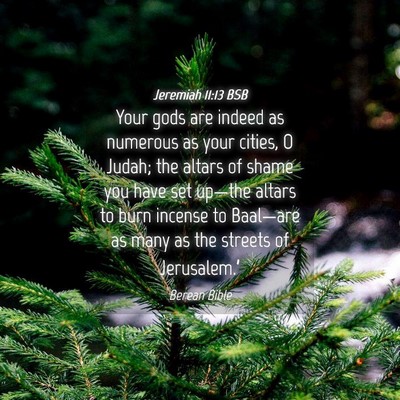 Picture 04 - Jeremiah 11:13 BSB - Your gods are indeed as numerous as your cities, - Bible Verse Picture
