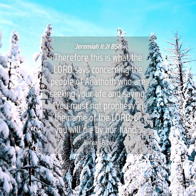 Picture 04 - Jeremiah 11:21 BSB - Therefore this is what the LORD says concerning - Bible Verse Picture