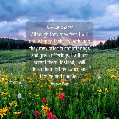 Picture 04 - Jeremiah 14:12 BSB - Although they may fast, I will not listen to - Bible Verse Picture