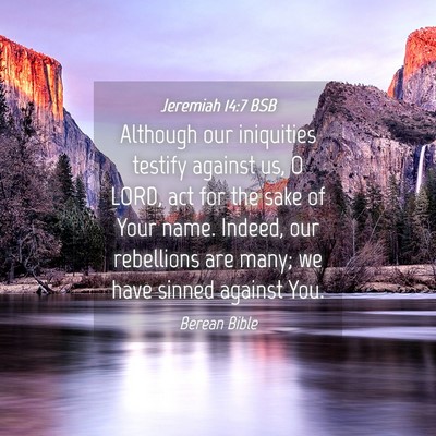 Picture 04 - Jeremiah 14:7 BSB - Although our iniquities testify against us, O - Bible Verse Picture