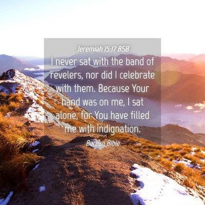 Picture 04 - Jeremiah 15:17 BSB - I never sat with the band of revelers, nor did I - Bible Verse Picture