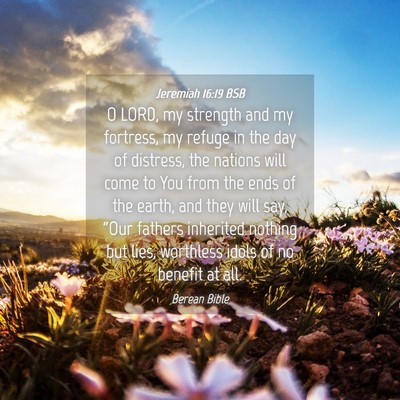 Picture 04 - Jeremiah 16:19 BSB - O LORD, my strength and my fortress, my refuge in - Bible Verse Picture