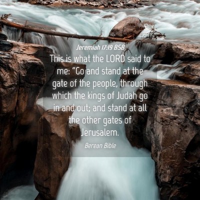Picture 04 - Jeremiah 17:19 BSB - This is what the LORD said to me: “Go and stand - Bible Verse Picture
