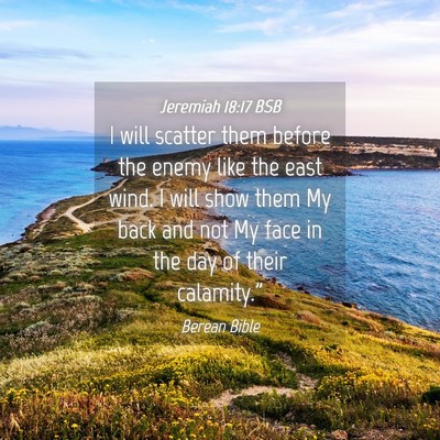 Picture 04 - Jeremiah 18:17 BSB - I will scatter them before the enemy like the - Bible Verse Picture